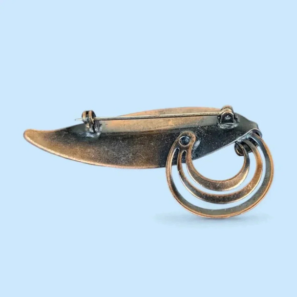 (2/$20) Vintage Copper Leaf Brooch - Picture 6 of 7